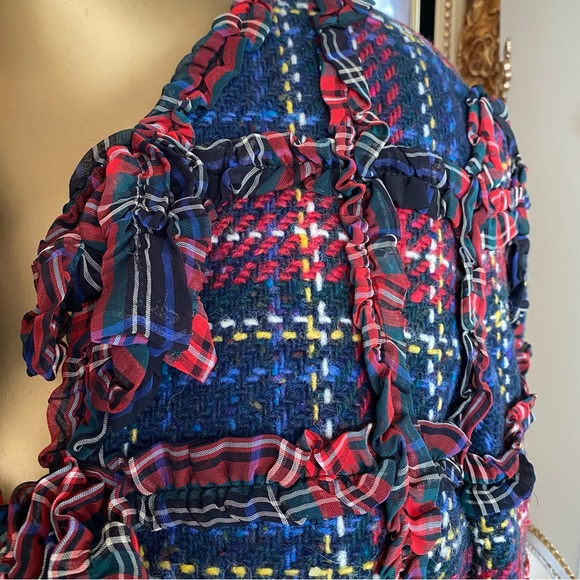 Moschino Plaid Wool Fringe Jacket - Picture 6 of 16